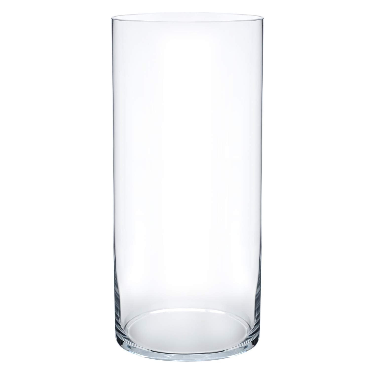 Royal Imports Flower Glass Vase Decorative Centerpiece for Home or Wedding - Cylinder Shape, 12 Tall, 5 Opening, Clear