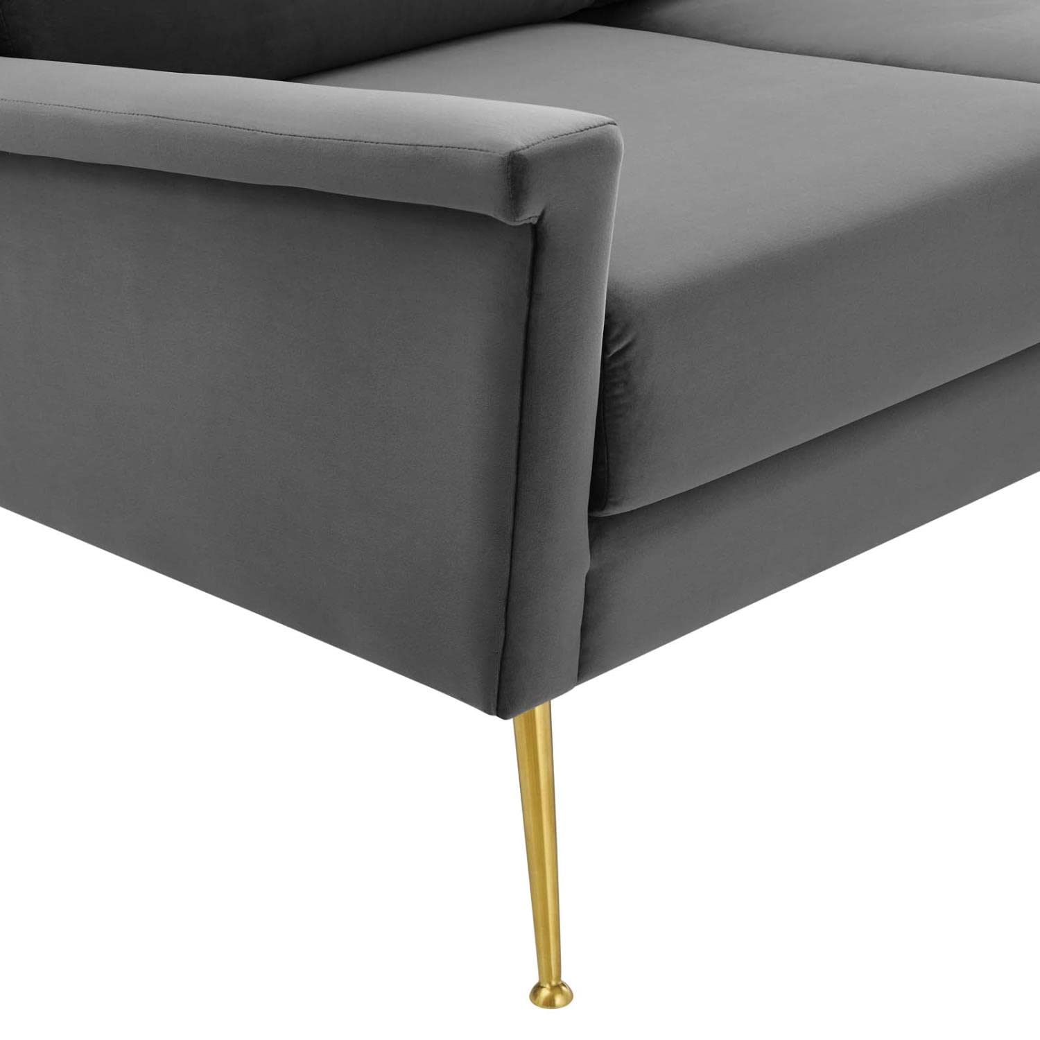 Modway Chesapeake Performance Velvet, Sofa, Gold Gray