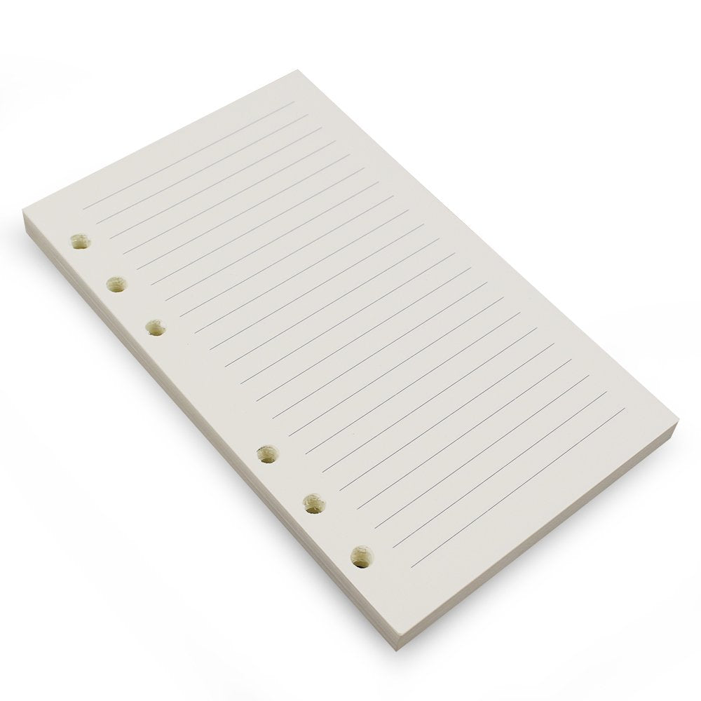 6-Ring A6 Binder/Planner Refill Paper, 6 Hole,6 3/4 X 4 1/8 Inches Refillable White Paper For Loose Leaf Binder Notebook Diary T