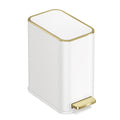 TIPGO Small Bathroom Trash Can with Lid, 5 Liters / 1.3 Gal, White