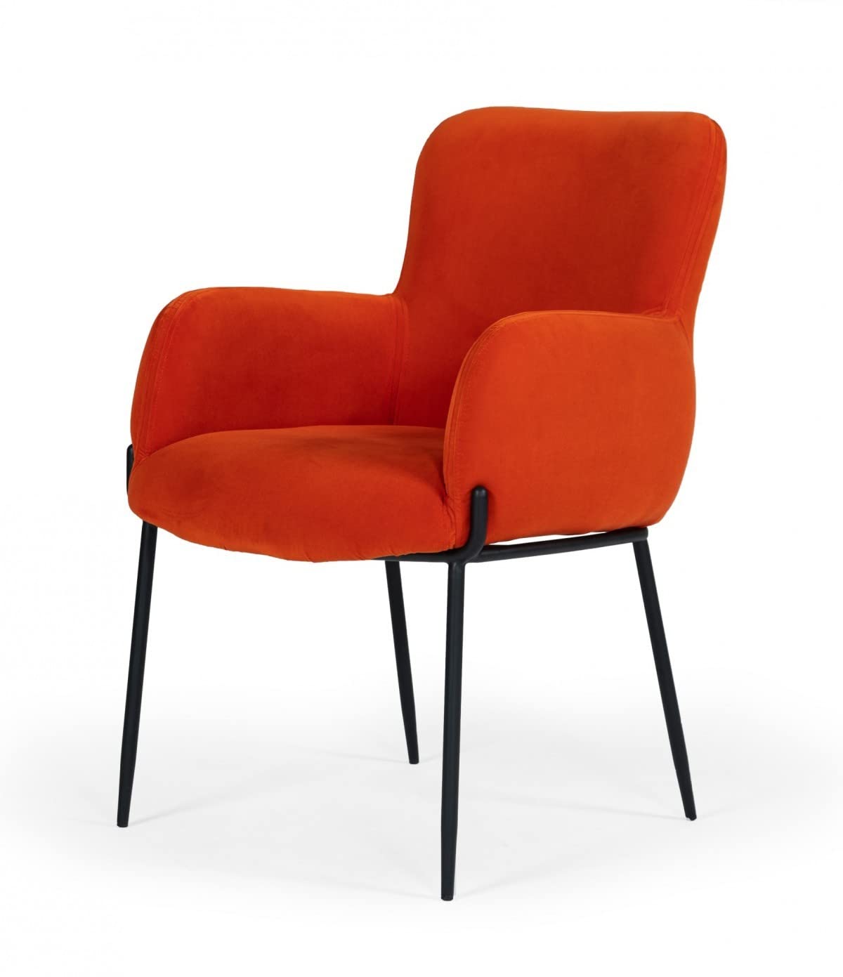 HomeRoots Fabric, Metal Orange Velvet Dining Chair