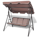 vidaXL Swing Chair, Outdoor Swing Bench with Adjustable Canopy, Hanging Daybed, Patio Swing Chair, Outdoor Swing Seat for Balcon