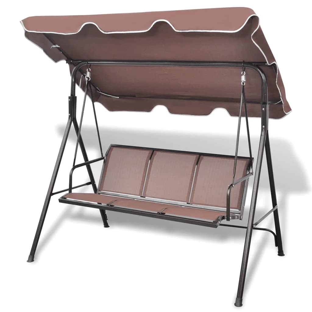 vidaXL Swing Chair, Outdoor Swing Bench with Adjustable Canopy, Hanging Daybed, Patio Swing Chair, Outdoor Swing Seat for Balcon