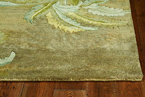 HomeRoots Decor 7'9' x 9'6' Wool Moss Area Rug