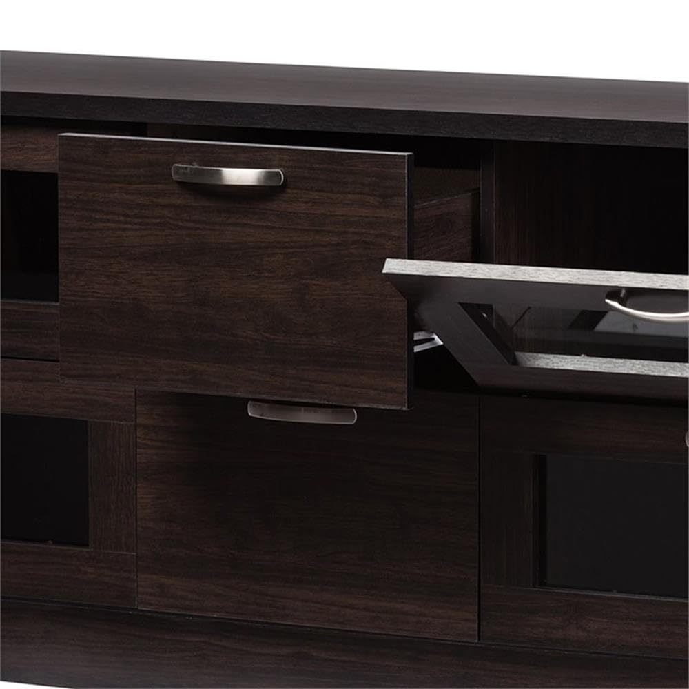 Baxton Studio TV834133-Wenge TV Stand, 63', Dark Brown