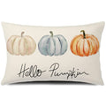 Gtext 20X12 Inch Fall Lumbar Pillow Cover Hello Pumpkin Cushion Cover Autumn Decor Fall Pumpkins Pillow Cover Outdoor Pillow Lin