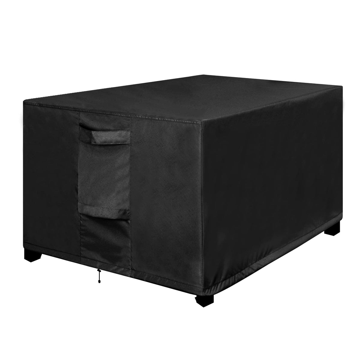 Outdoorlines Outdoor Waterproof Patio Ottoman Covers - Rectangle Uv-Proof Patio Side Table Cover Windproof Heavy-Duty Furniture Covering Protector 28L X 22W X 17H Inch, Black