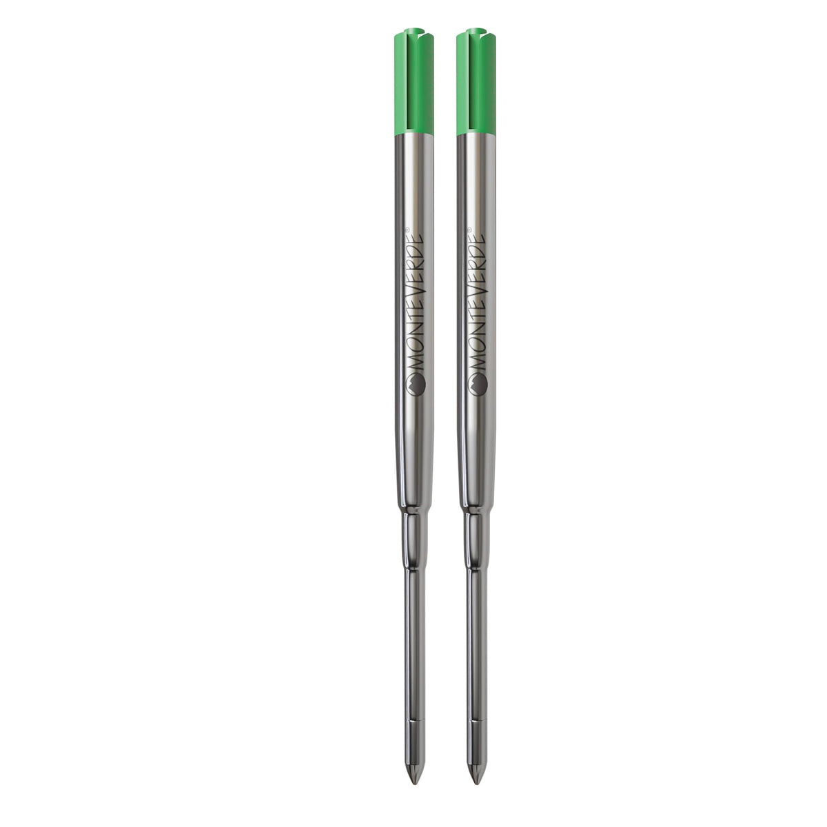 Monteverde Ballpoint Refill To Fit Parker Ballpoint Pens, Medium Point, Soft Roll, Green, 2 Per Pack (P132Gn)