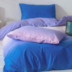 Clothknow Blue And Purple Comforter Set Full 3Pcs Blue Gradient Bedding Comforter Sets Purple Comforter Full Size Soft Blue Whit