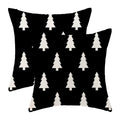 Betginy Christmas Pillow Covers 18X18 Inch Pack Of 2, Black And White Christmas Tree Geometric Decorative Throw Pillow Linen Win