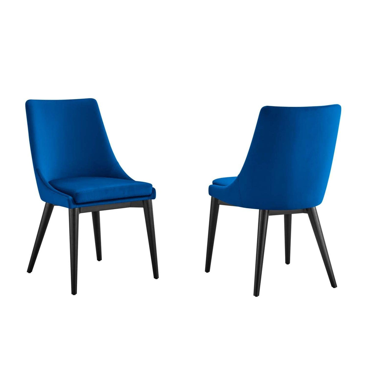 Modway Viscount 19&Quot; Modern Performance Velvet Dining Chair In Navy (Set Of 2)