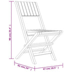 vidaXL Folding Patio Chairs in Solid Teak Wood - 2-Piece Outdoor Lounge Seating Set with Backrest Support for Garden, Deck, and Patio - 18.5"x24"x35.4"