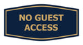 Signs Bylita Fancy No Guest Access Sign (Navy Blue/Gold) - Small 1 Pack