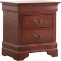 Glory Furniture Louis Phillipe 2 Drawer Nightstand In Cherry