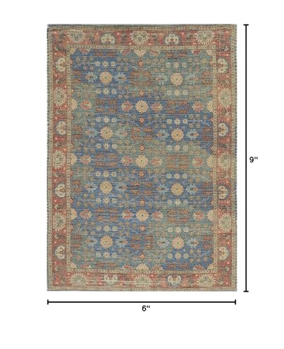 HomeRoots Decor 7'6-inch x 9'6-inch Jute Blue/Red Area Rug