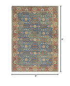 HomeRoots Decor 7'6-inch x 9'6-inch Jute Blue/Red Area Rug