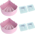 UCRAVO 2pcs Corner Shower Caddy Bathroom Shelf Organizer Plastic Storage Rack Brushed Wall Mount Triangle Cosmetics Shampoodrain