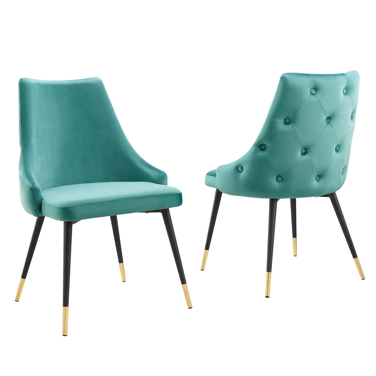 Modway Eei-5043-Tea Adorn Dining Side Chair Performance Velvet Set Of 2, Teal