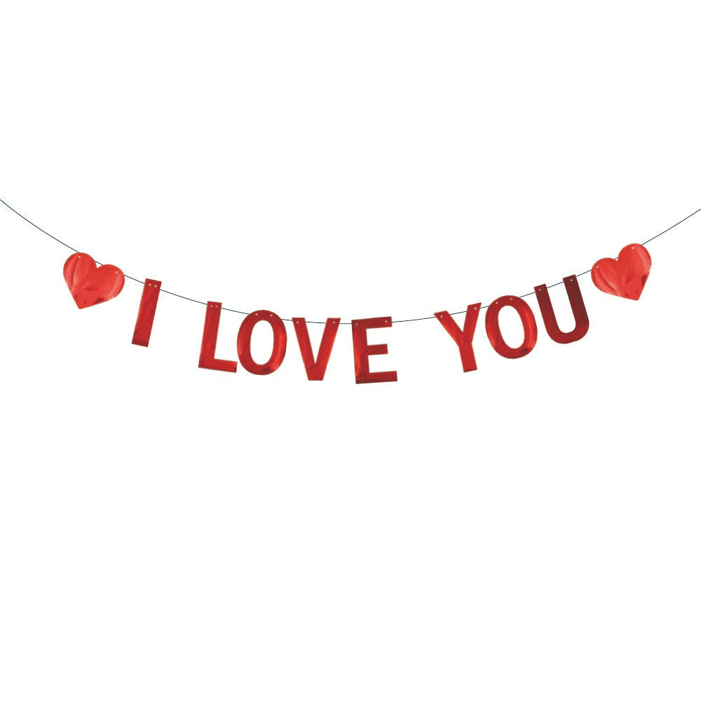CODE FLORIST I LOVE YOU Banner,Valentines Day Proposal Birthday Courtship Wedding Anniversary Bridal Party Decorations