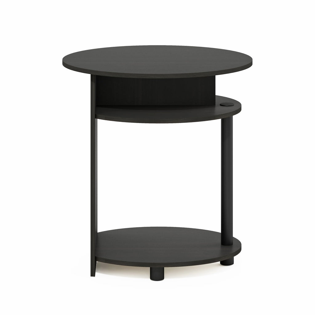 FURINNO Oval End Table, One, Walnut