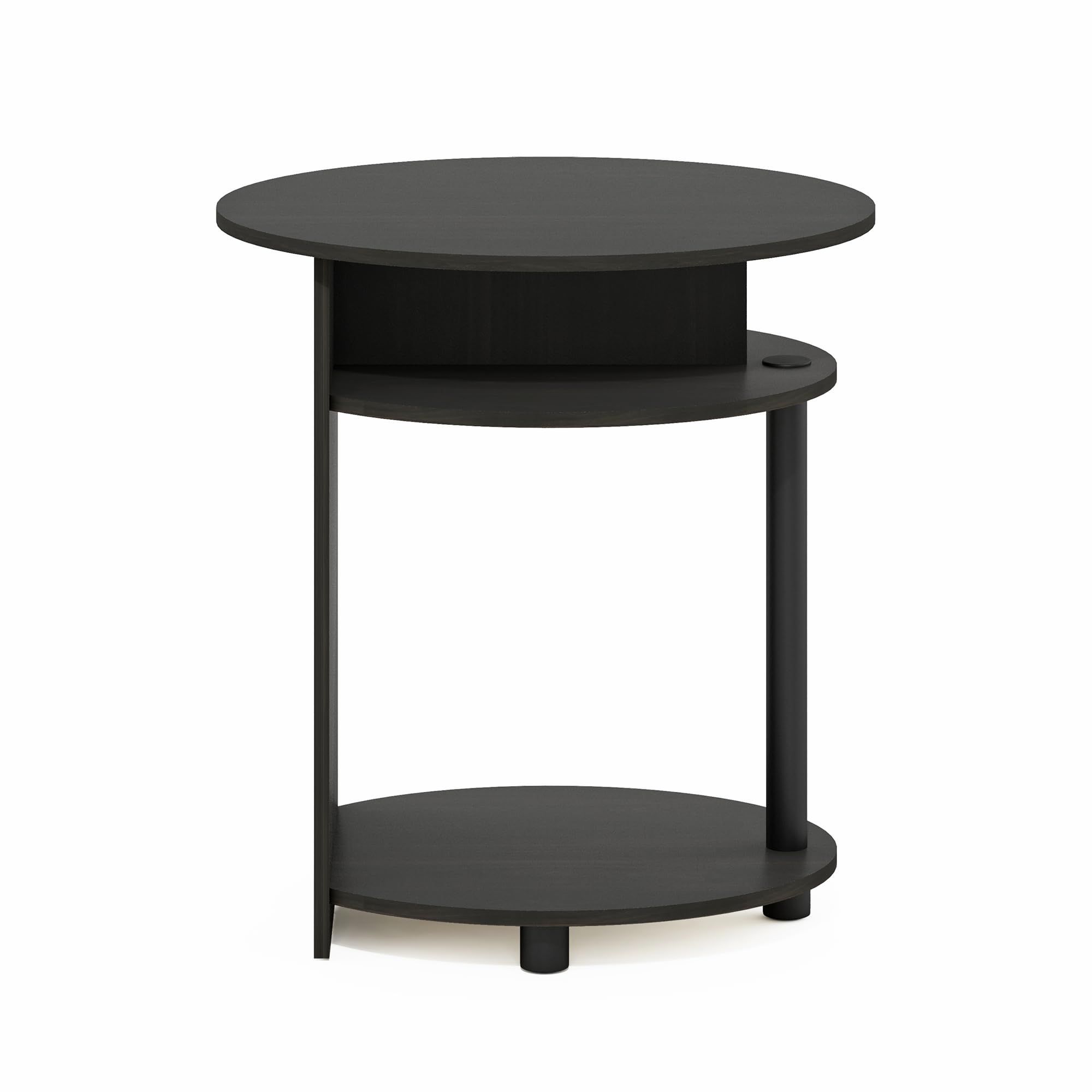 FURINNO Oval End Table, One, Walnut