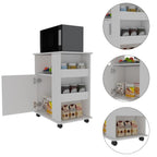 Kitchen Cart Newark, Three Side Shelves - White