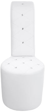 Best Master Furniture High Heel Faux Leather Shoe Chair With Crystal Studs, White