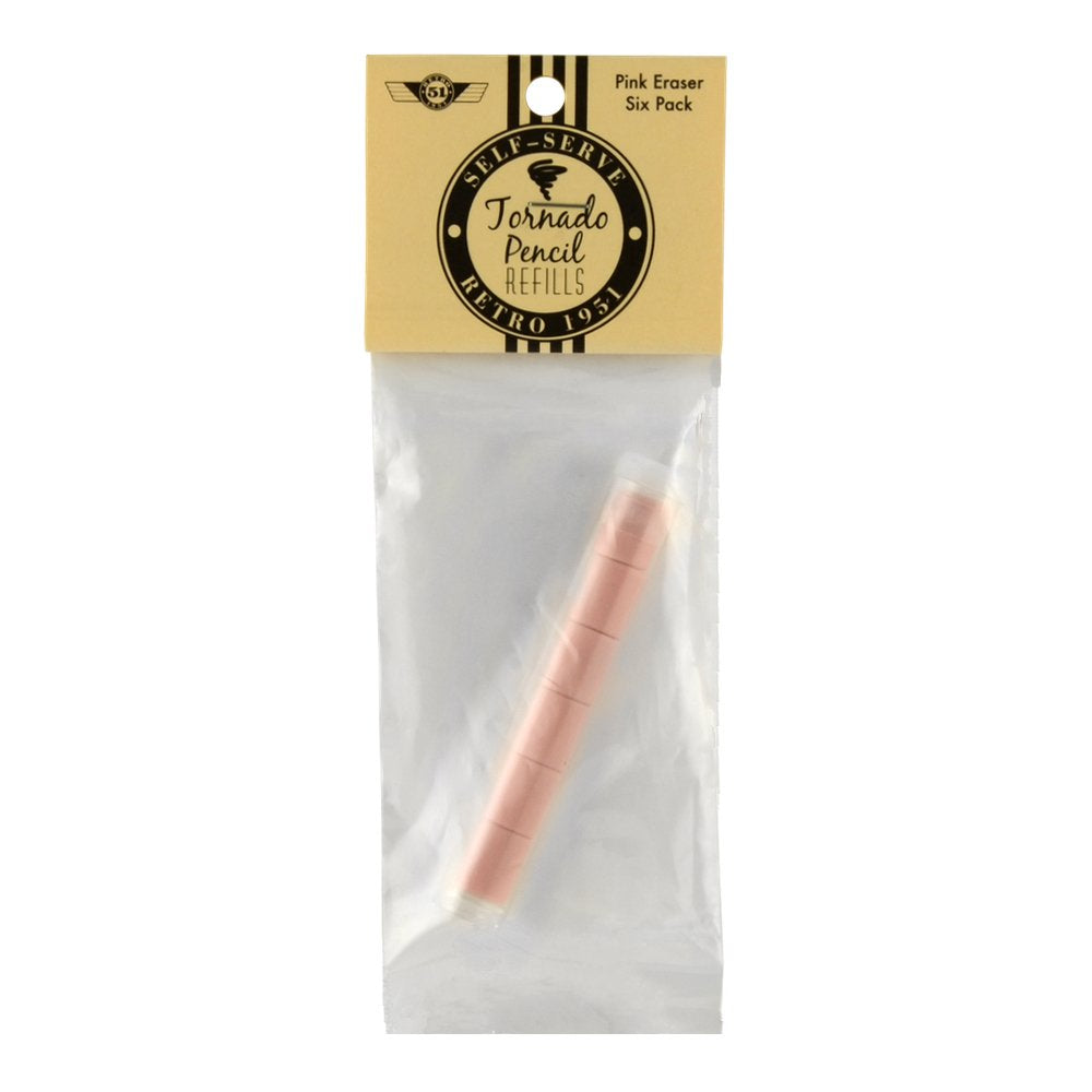 Retro 51 Refills Pink Eraser Tornado 6 Pack
