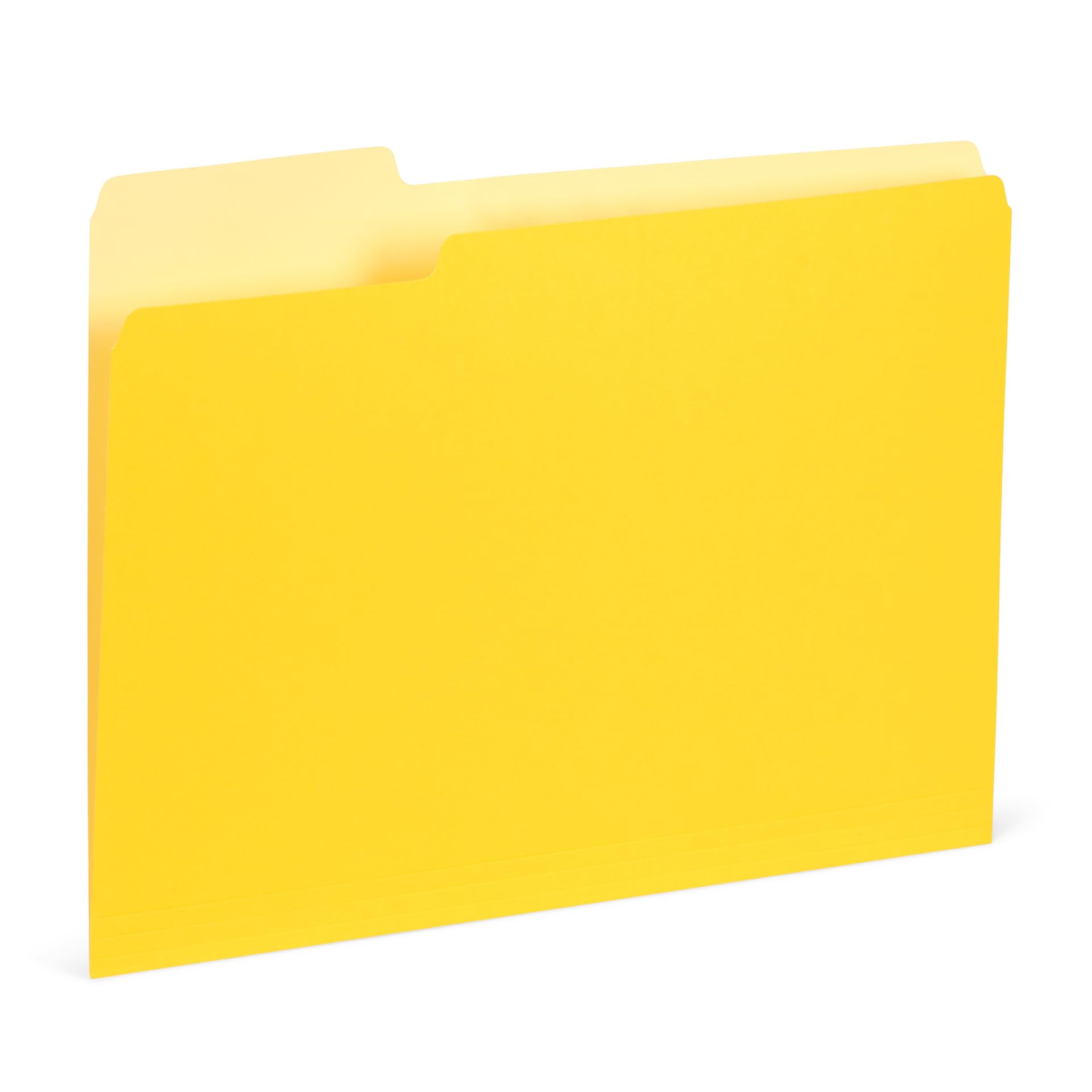 100 Blue Summit Supplies Yellow File Folders - Letter Size, 1/3 Cut Assorted Top Tabs, Durable 11Pt Paper, Two Tone Yellow Folde