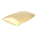 HomeRoots Pale Yellow Dreamy Set of 2 Silky Satin Queen Pillowcases