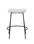 Neos Modern Furniture Gray Teddy Fabric 25.5''H Stool with Metal Leg, Set of 2