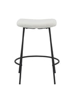 Neos Modern Furniture Gray Teddy Fabric 25.5''H Stool with Metal Leg, Set of 2