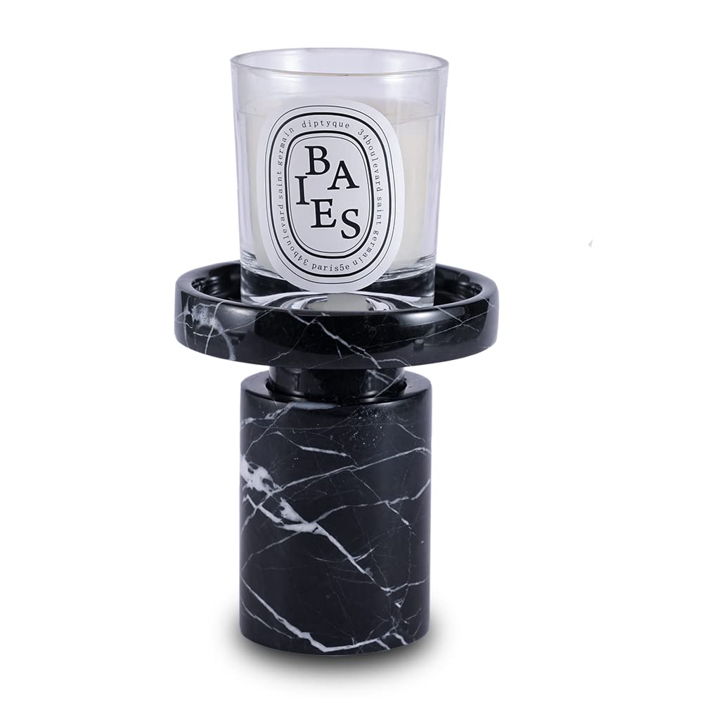 JIMEI Marble Candle Holder - Multi-functional Candle Holders -Meet Your Diverse Needs - Fits Scented Candle, Candlestick, Taper 