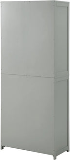 Crosley Furniture Savannah Tall Pantry Storage Cabinet with Shelves, Kitchen, Dining, or Laundry Room, Gray