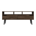 Kobe Tv Stand for Tv´S Up 52", 3 Open Shelves, 2 Flexible Drawers, Dark Walnut