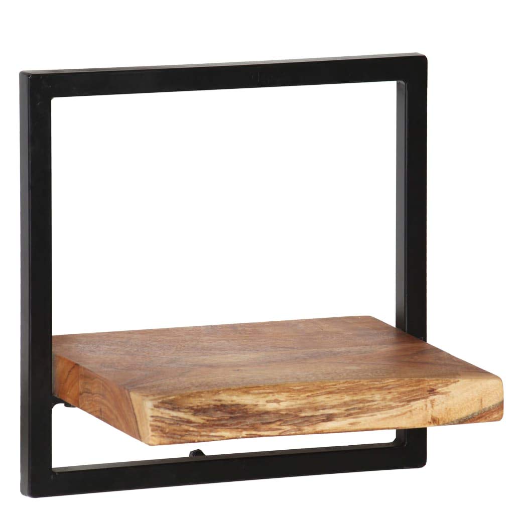 Vidaxl Wall Shelf Set 5 Pieces Solid Acacia Wood And Steel