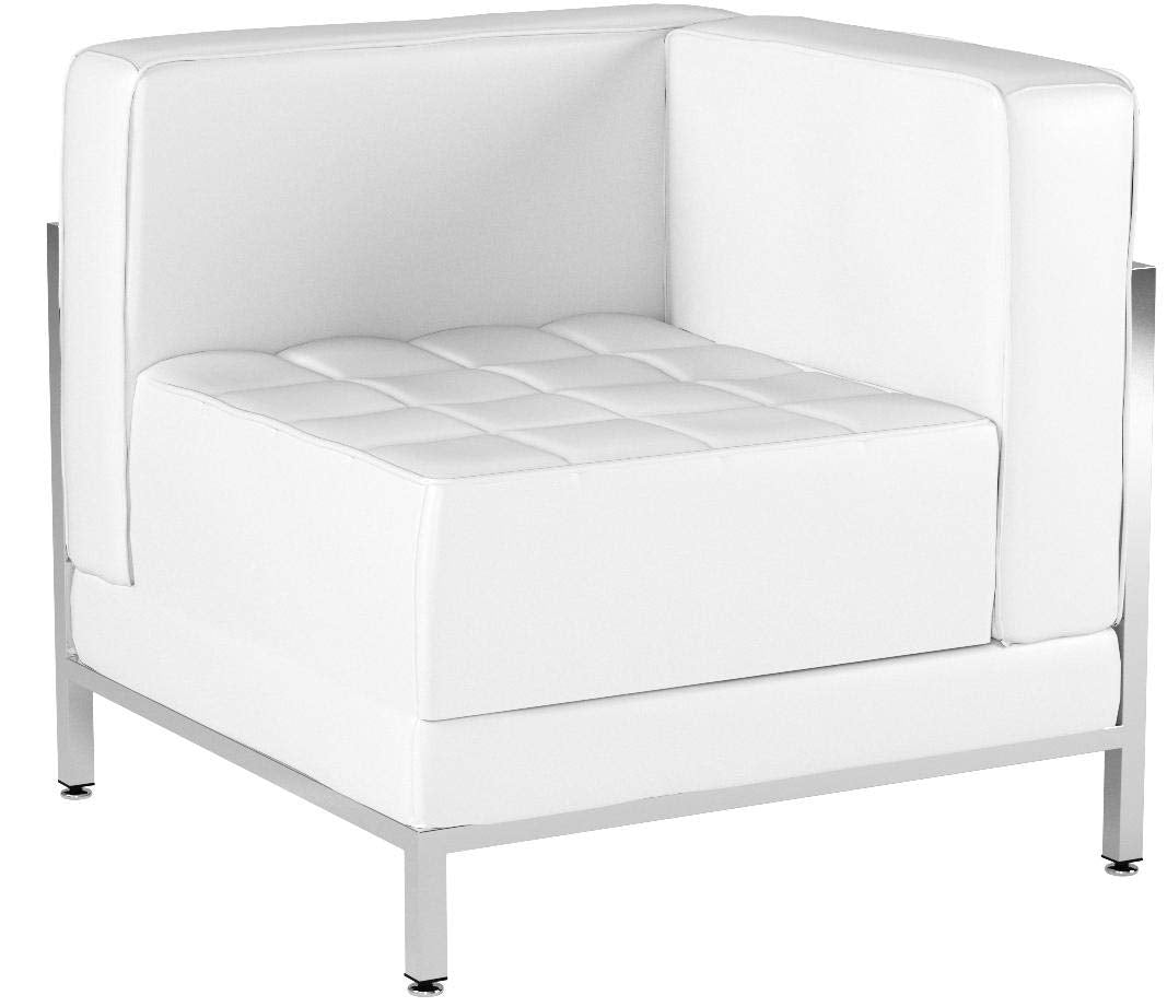Flash Furniture Hercules Imagination Series White Leathersoft 2 Piece Corner Chair Set