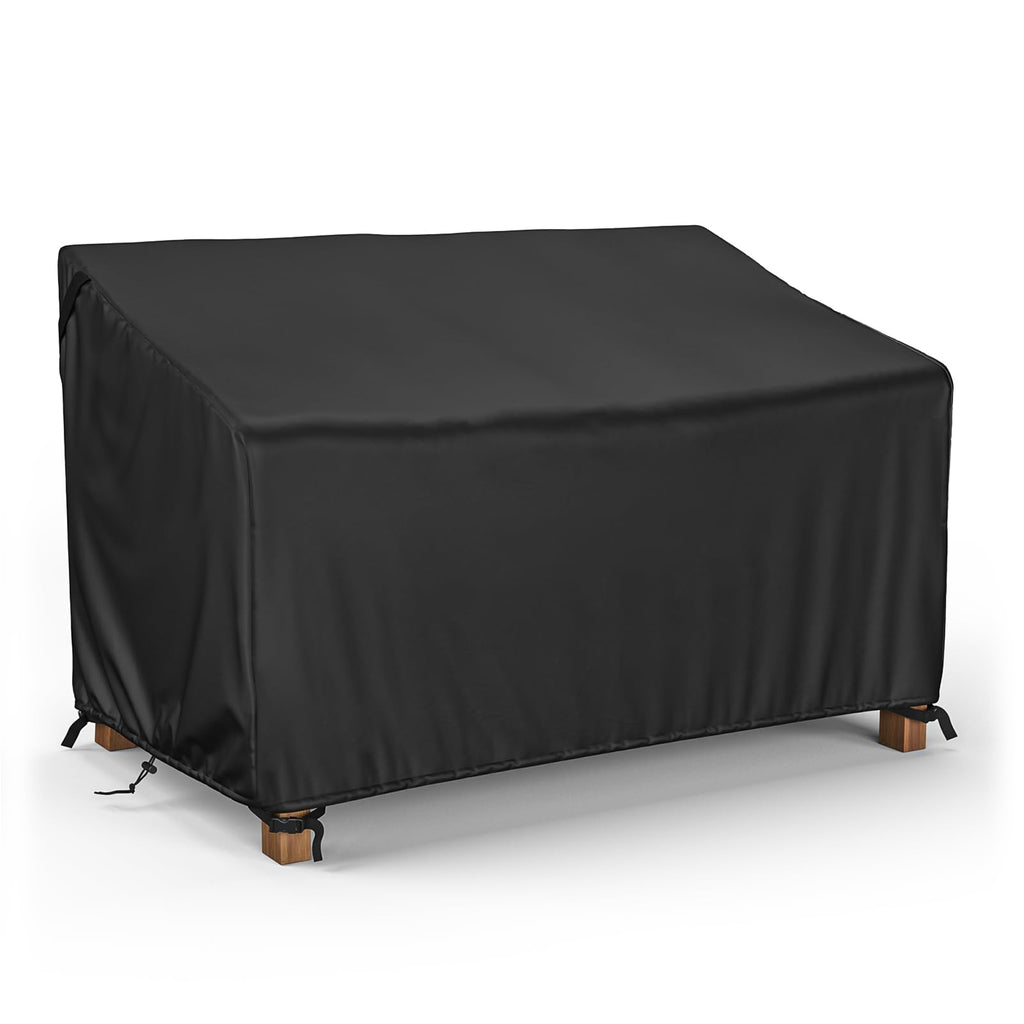 Mr.Cover 2-Seater Patio Loveseat Cover, Patio Furniture Covers Waterproof, Fits Up To 60W X 35D X 35H Inches, With Air Vent And Handles, Black