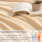 Phf Ultra Soft Fleece Blanket King Size, No Shed No Pilling Luxury Plush Cozy 300Gsm Lightweight Blanket For Bed, Couch, Chair, Sofa Suitable For All Season, 108' X 90', Beige