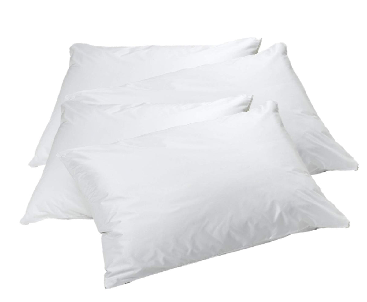 Elaine Karen 4-Pack Vinyl Pillow Protectors - Standard Size Zippered Pillow Covers - 100% Waterproof, Bedbug Proof - Washable An