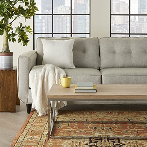 HomeRoots 100% Cotton White Solid Woven Throw Pillow