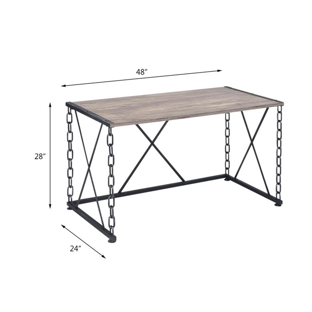 Acme Jodie Console Table in Rustic Oak & Black Finish