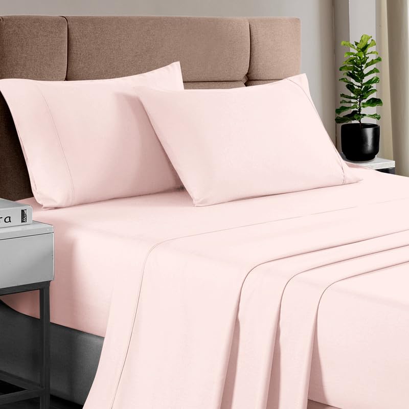 Pizuna Pure 100% Cotton Sheets Twin Size, Luxurious 400 Thread Count Long Staple Cotton Sateen Sheets Twin With 15'' Deep Pocket