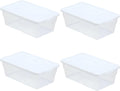Sterilite Storage Box 13.5'' X 8.3'' X 4.8'', 6 Qt. Clear - Pack of 4