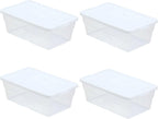 Sterilite Storage Box 13.5'' X 8.3'' X 4.8'', 6 Qt. Clear - Pack of 4