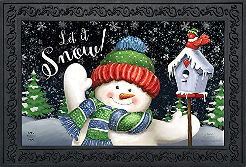 Briarwood Lane Snow Time Snowman Winter Doormat Indoor Outdoor 30' X 18'