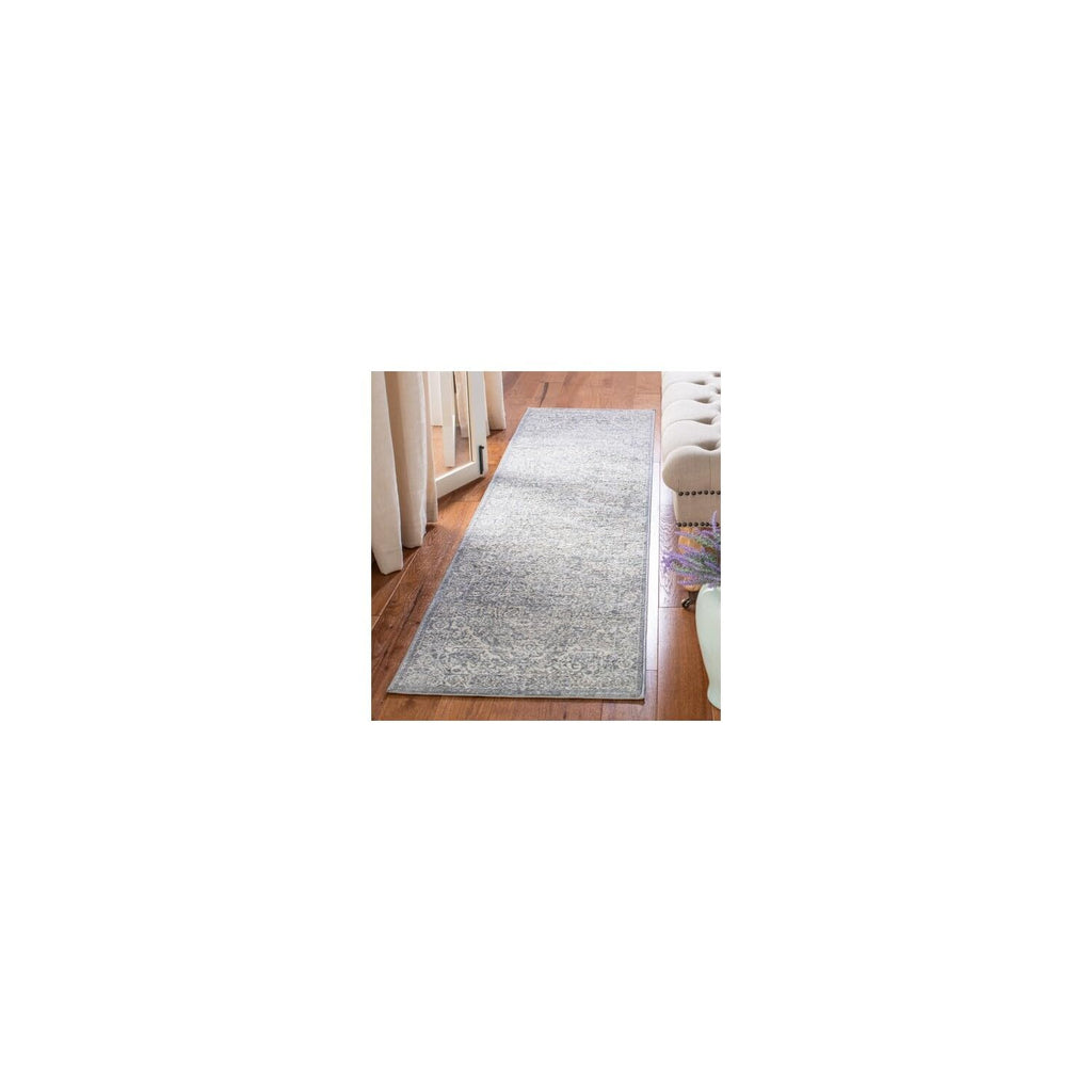 Safavieh Brentwood Collection Runner Rug - 2' X 20', Light Grey & Ivory, Medallion Distressed Design, Non-Shedding & Easy Care,