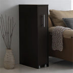 Baxton Studio Lindo Wood Bookcase with One Pulled Out Door Shelving Cabinet, Dark Brown