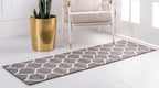 Unique Loom Trellis Frieze Collection Area Rug - Rounded (2' X 8' 8'' Runner, Dark Gray/ Ivory)