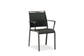 Whiteline Modern Outdoor Living Dac1566-Gry Aloha Outdoor Armchair In Grey Aluminum And Sling, Stackable, Set Of 4, Gray